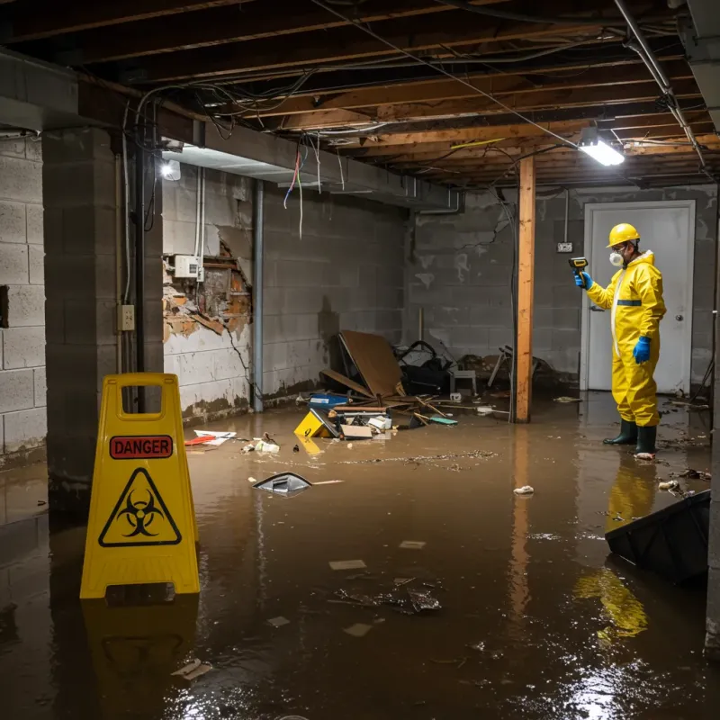 Flooded Basement Electrical Hazard in Withamsville, OH Property