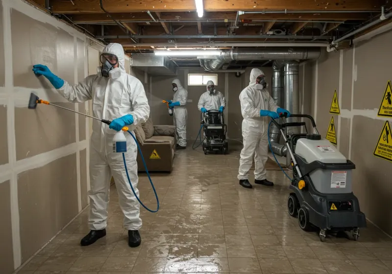 Basement Moisture Removal and Structural Drying process in Withamsville, OH